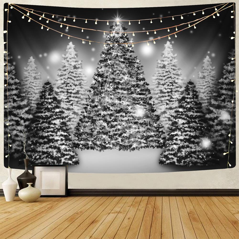 Weihnachts-Tapisserie, Weihnachtsbaum-Tapisserie, Schneemann, Wandbehang, Weihnachtsthema, bedruckter Tapisserie-Hintergrundstoff