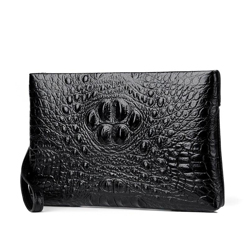 Crocodile Pattern Men's Large Capacity Leather Clutch Wallet