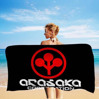 Arasaka Corporation Logo Microfiber Printed Beach Towel Mountain Climbing Yoga Beach Swimming Running Absorbent Soft Towel