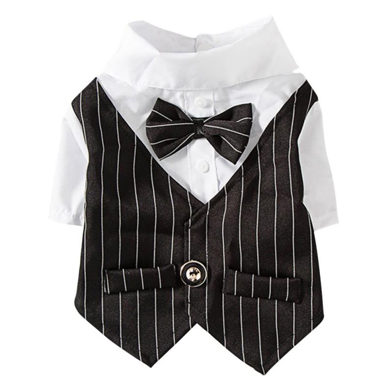 Dog Gentleman Wedding Suit Clothes Dog Suit Bow Tie Clothes Halloween Christmas Costume For Small Dogs Teddy Bulldog