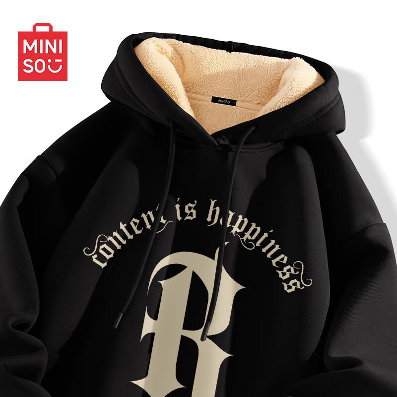 MINISO Men's Sherpa-Lined Hooded Sweatshirt