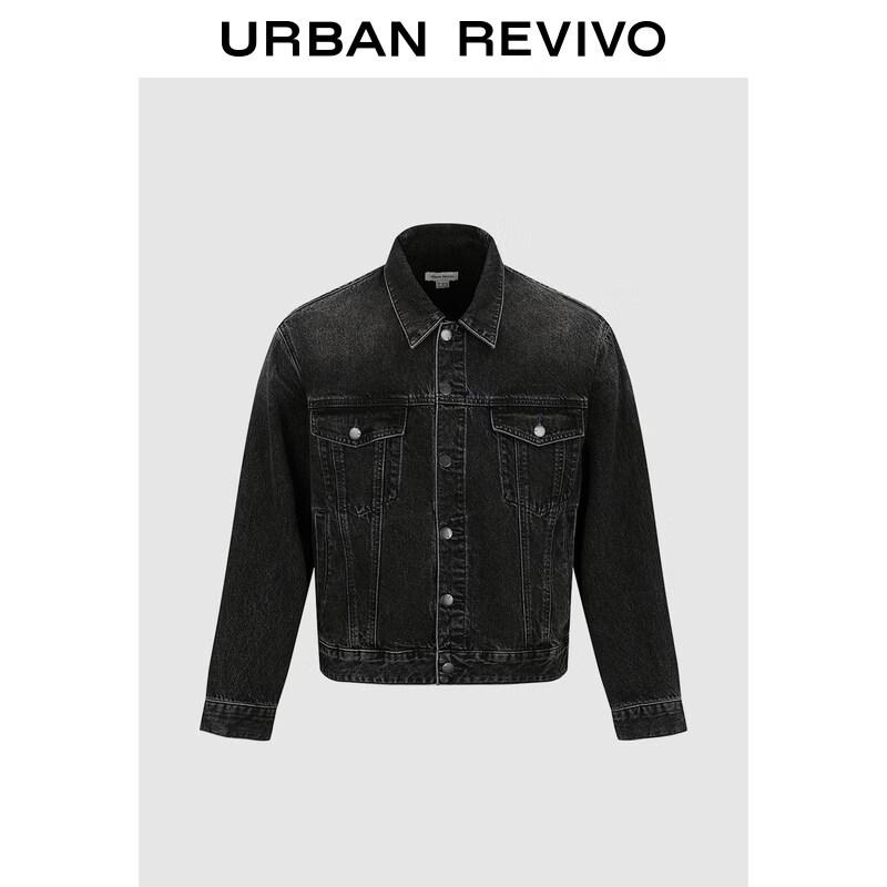 UR Men s Washed Lapel Denim Jacket S