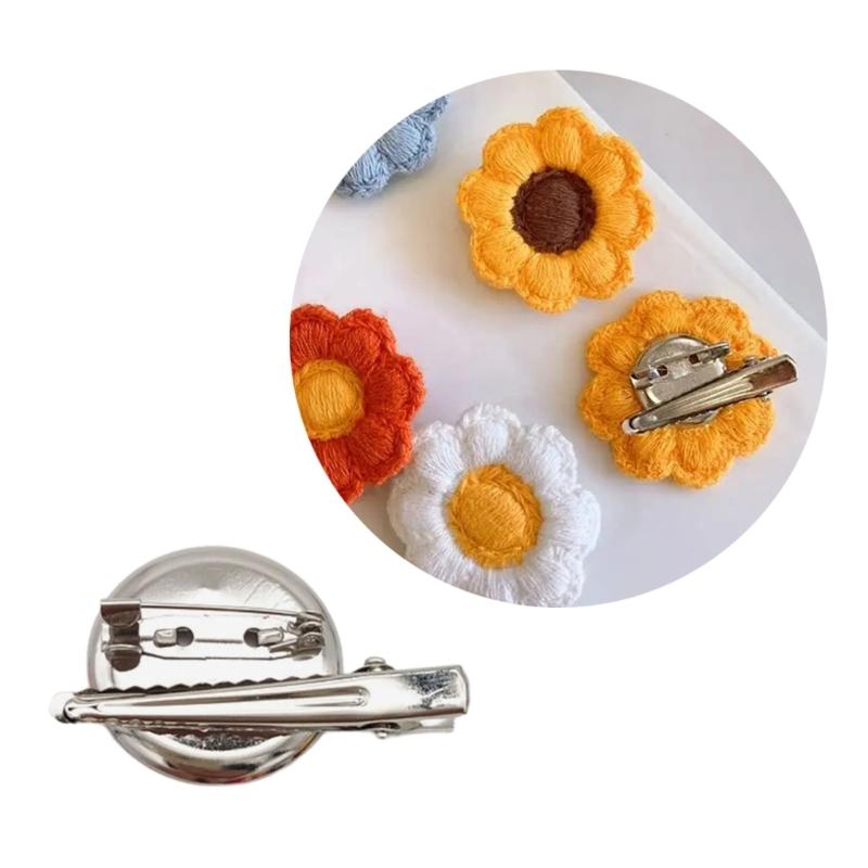 Set of 50 Round Disc Brooch Clip Stylish Hair Clip Accessories Jewelry Making Components Artistic Pin Crafting Tool