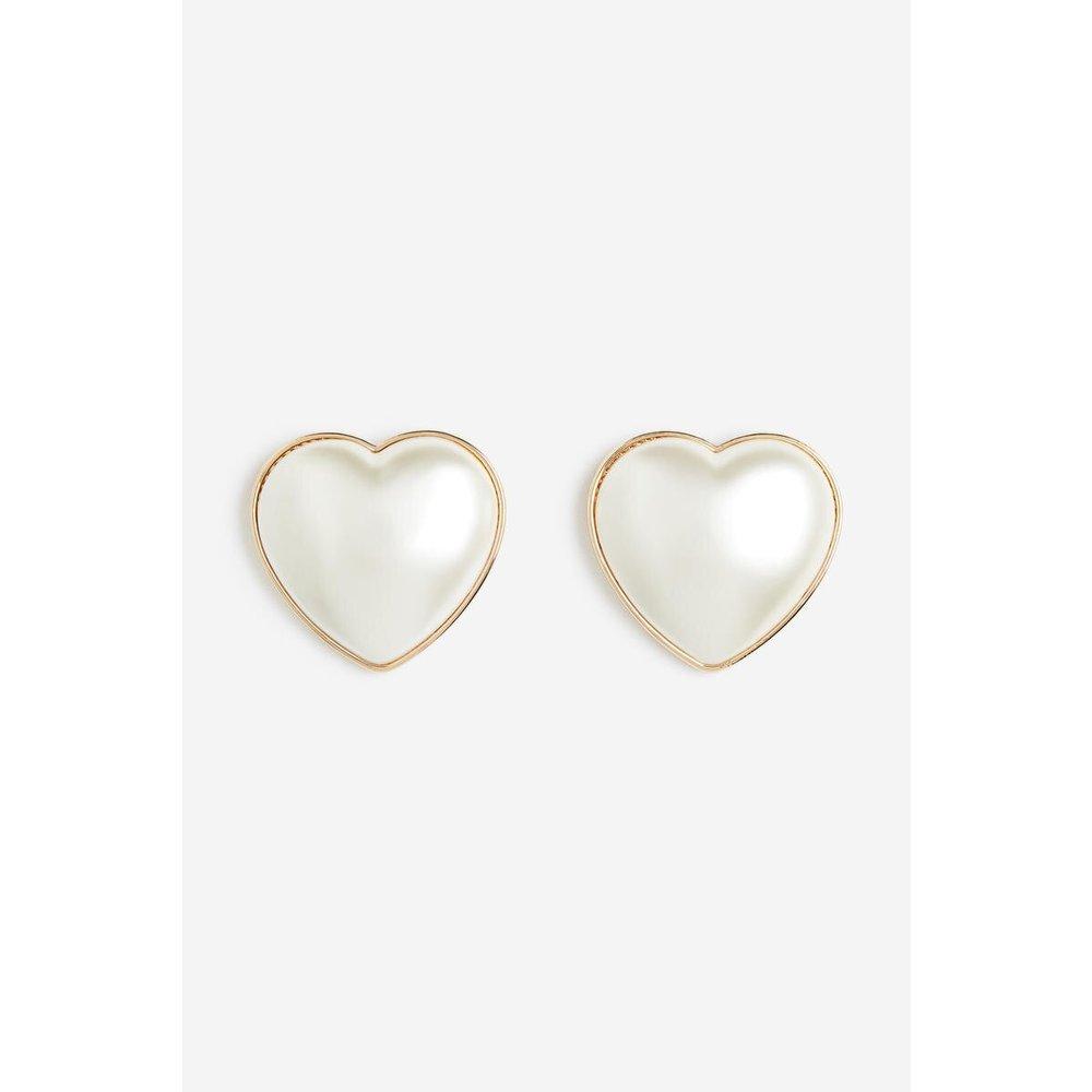 Heart Earrings Gold/White 1201241005
