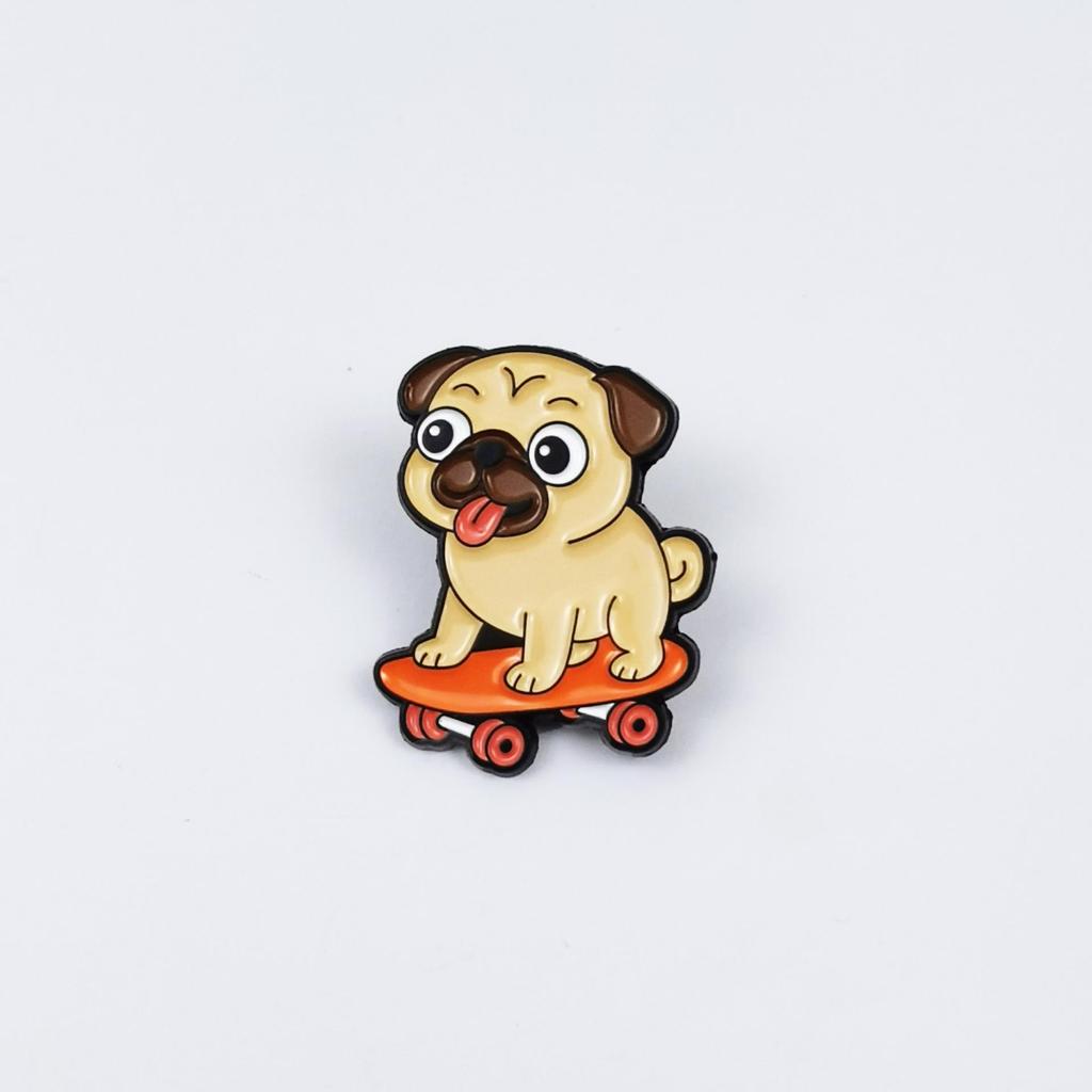Creative Cartoon Puppy Metal Lapel Pin: Cute Bag Accessory or Children's Clothing Brooch