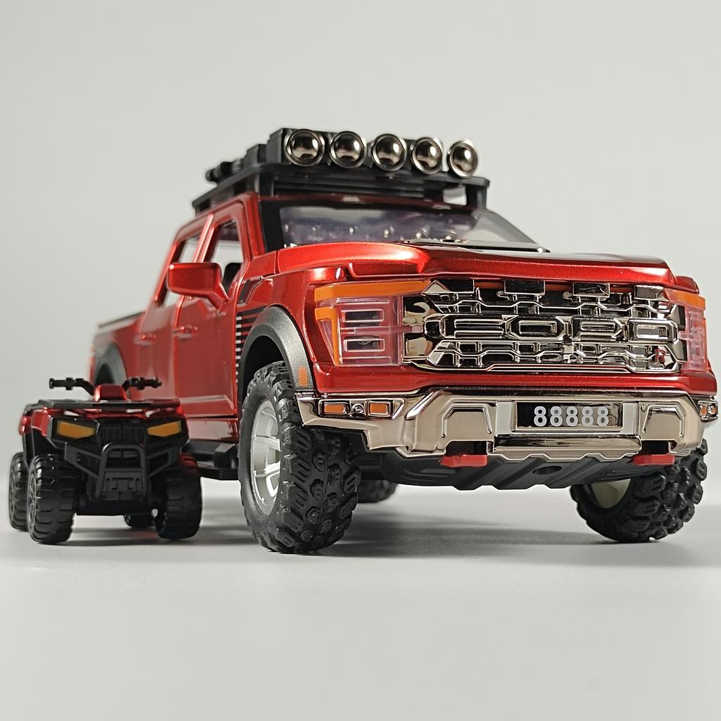 1/24 Ford F150 Off Road Pickup Truck Diecast Model Car Metal Alloy High Simulation Collection Hobby Display Birthday Gift for Friend