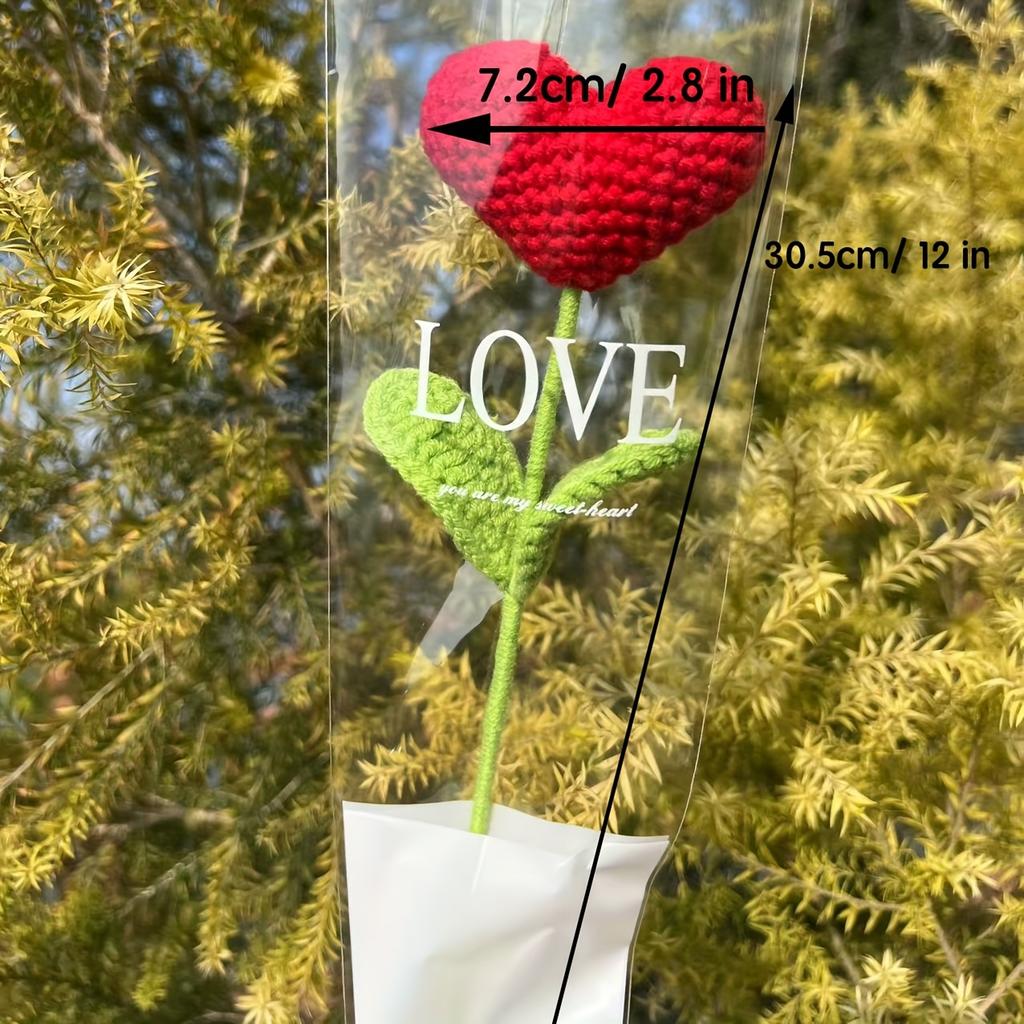 Handmade Crochet Heart-shaped Bouquets Are Perfect As Gifts for Valentine's Day and Graduation Ceremonies Home Decor