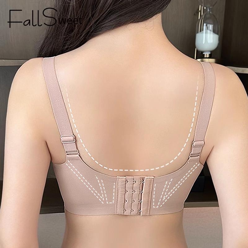 FallSweet Plus Size Bra for Women Sexy Push Up Cross Bras Seamless Comfortable Underwear Ladies Lingerie 34BCD-44BCD