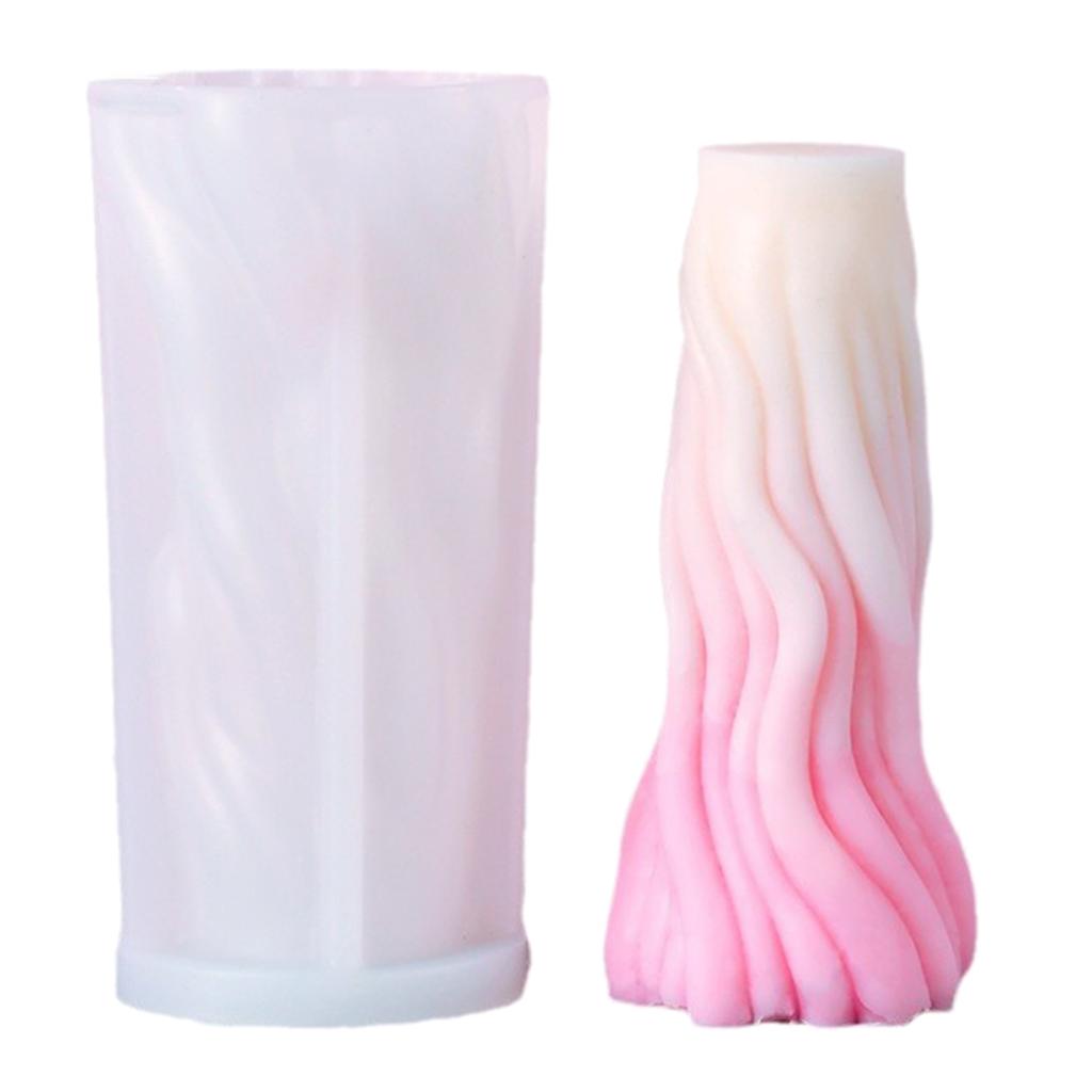3D Cylinder Candle Mold for Making Candle Soap Plaster Ornament Silicone Resin Casting Molds DIY Craft Non-stick Mould