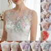 3D-blommor 3D-broderade tygmärken Blommig spets Nätspets Sy-på-tygmärken Elegant Multifunktionell Pärlbeströdd spetsapplikation