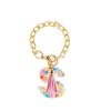 Cute Bottle Chain Letter Charm Accessories Tassel Charm Colorful Heart Initial Keychain Decor Pink Handle Charm for Cup