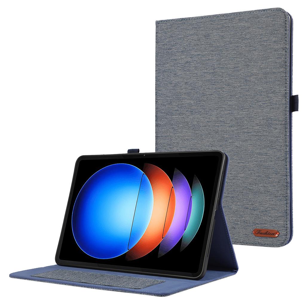 For Xiaomi Pad 6S Pro 12.4 Case Cloth Texture Leather Tablet Stand Cover with Card Holder
