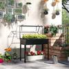 Raised Garden Bed with Greenhouse Roof, Elevated Planter Box with Drainage Holes, 100 x 48 x 124 cm, Black