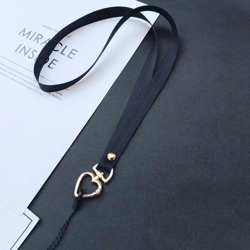 Colorful Long Phone Lanyard for Girls with Peach Heart Clasp, Ideal for Keys, Work ID, Earphone Case, Universal Anti-Lost Design