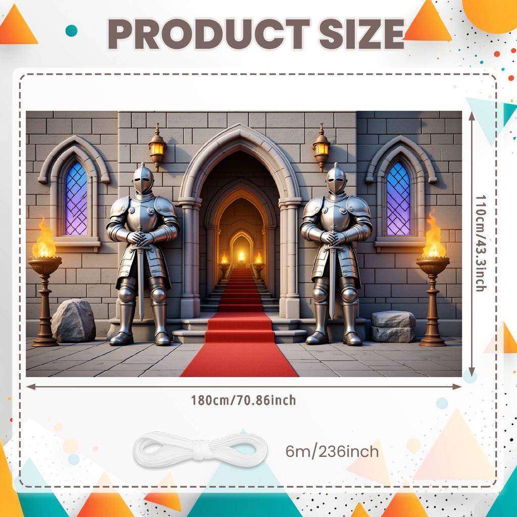 Royal Gathering Backdrop Castle Archway Medieval Event Banner Medieval Celebration Display Stone Castle Wall Royal Knight Banner