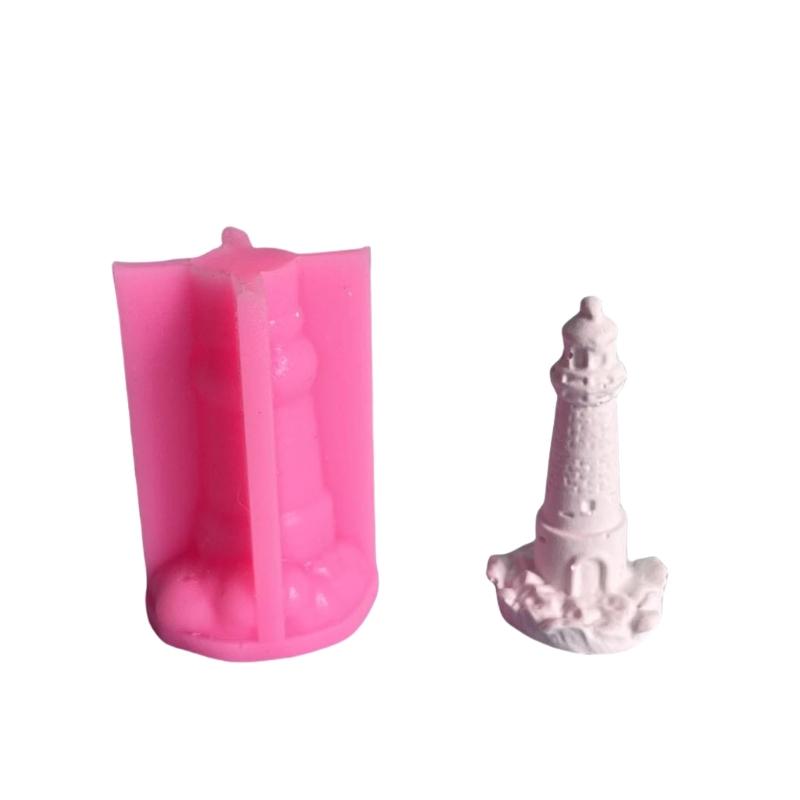 3D Lighthouse Silicone Moulds Candle Molds Cake Molds Ornament Molds Epoxy Resin Molds Plasters Molds for Candle Making
