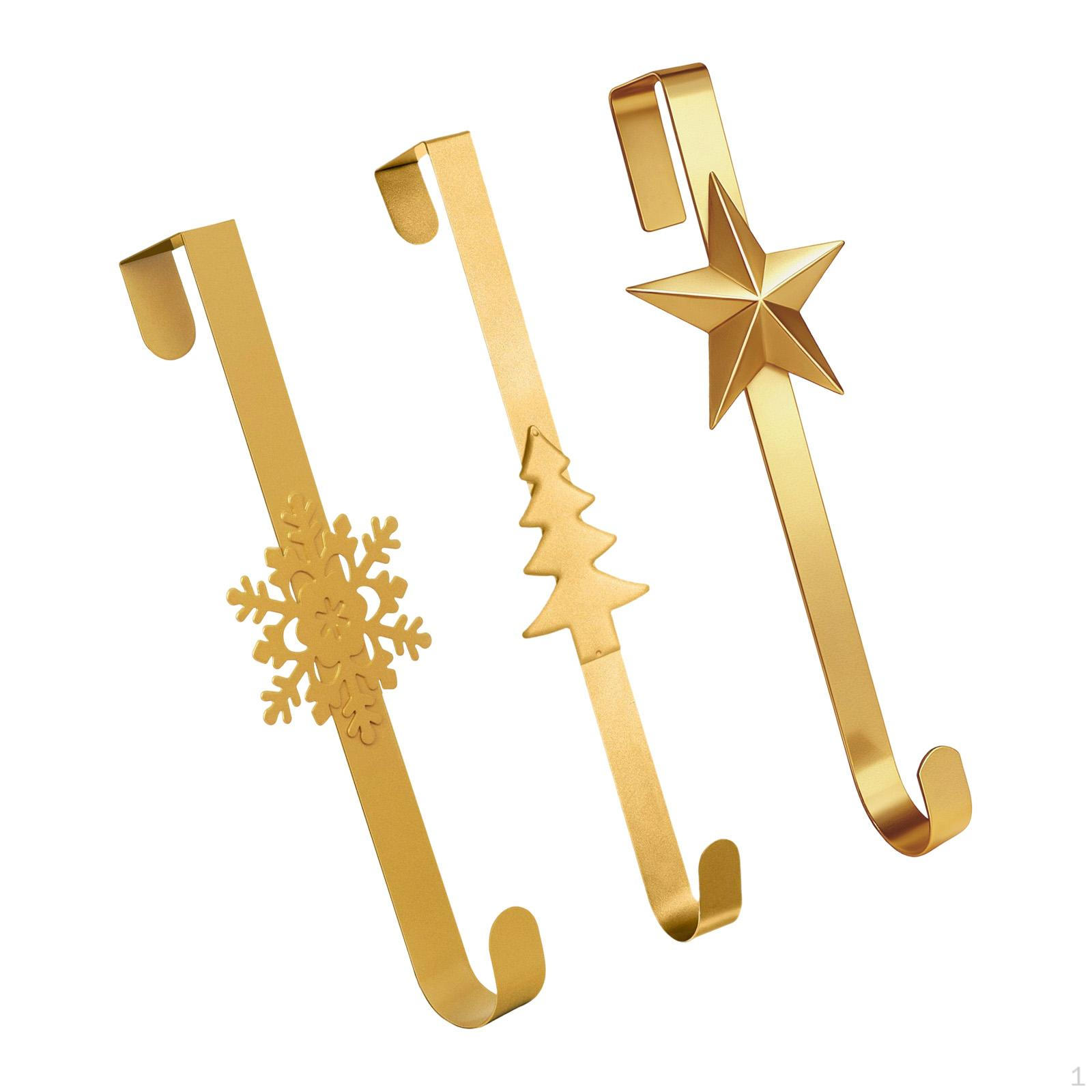 

3 Heavy-duty Over-the-door Wreath Hangers with Hooks. Ideal for The Office, Festivals, And Holidays. золотой