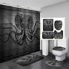 Ocean Monster Octopus Print Shower Curtain Set Waterproof Bathroom Curtain Set With Rugs Toilet Cover Mat For Bathroom Decor