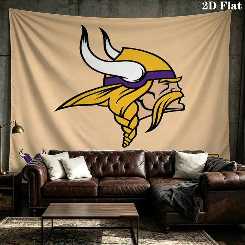 Custom Name Minnesota Vikings Printed Tapestry – Wall Hanging for Bedrooms, Dorms, and Home Decor