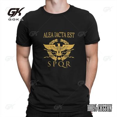 Alea Iacta Est TShirts for Men Ancient Rome Unique 100 Cotton Tee Shirt Round Neck Short Sleeve T Shirt Gift Clothes