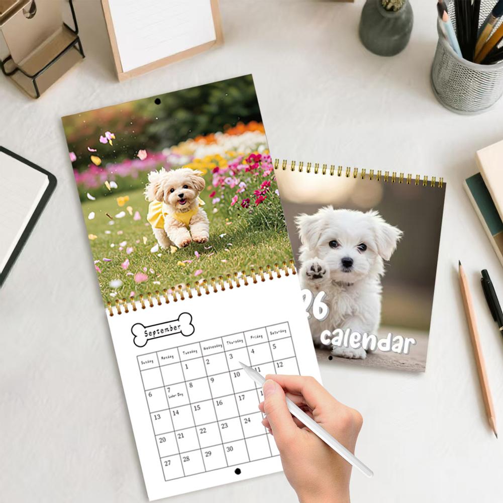 Year Monthly Planner Agenda Schedule Organizer Wall Calendar Decoration Funny Party Gifts For Friends 2026 New Dogs Calendar