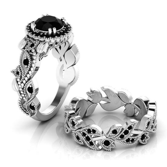 2Pcs Rhinestone Sweet Attractive Geometric Exquisite Sparkling Rings Wedding