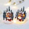 Luminous Small Christmas Village Decoration - LED Lighted Snow Scene, Perfect For Home