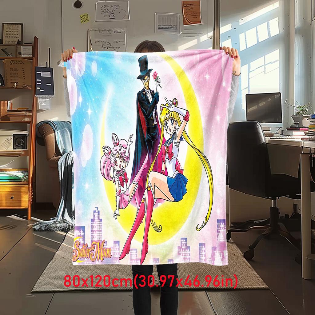 Japanese anime cute cartoon theme Sailor Moon Tsukino Usagi blanket suitable for home beds, sofa covers, office nap, outdoor warm blankets O6