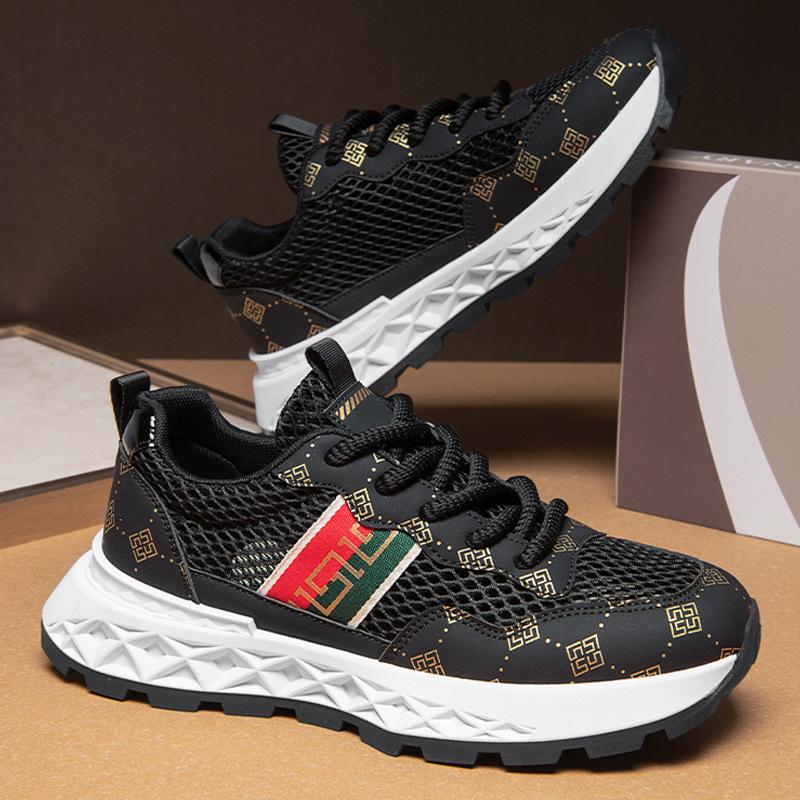 

Trendy men s shoes 2025 new summer single net hollow Forrest Gump shoes lightweight soft sole breathable sports and leisure shoes thick sole 44