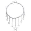 Imitation Pearls Cross Star Diamond Necklace Cool Irregular Imitation Pearl Choker  Women