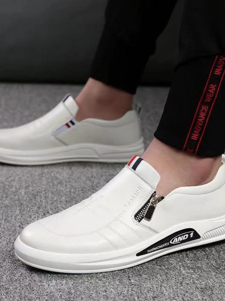 2025 New Casual Leather Shoes Men's Loafers Trendy Business Shoes Flat Shoes Men's Sports Shoes Moccasins Zapatos Hombre