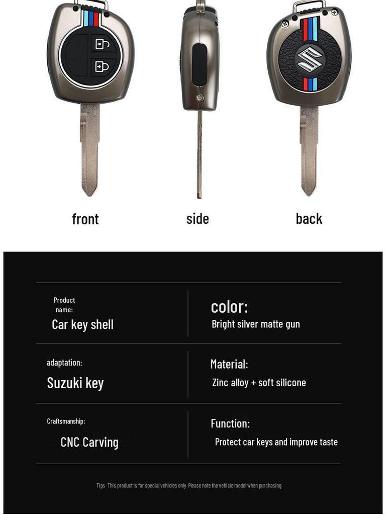 Metal Key Cover Shell for Suzuki Swift, Alto, Liana, Tianyu, Jimny