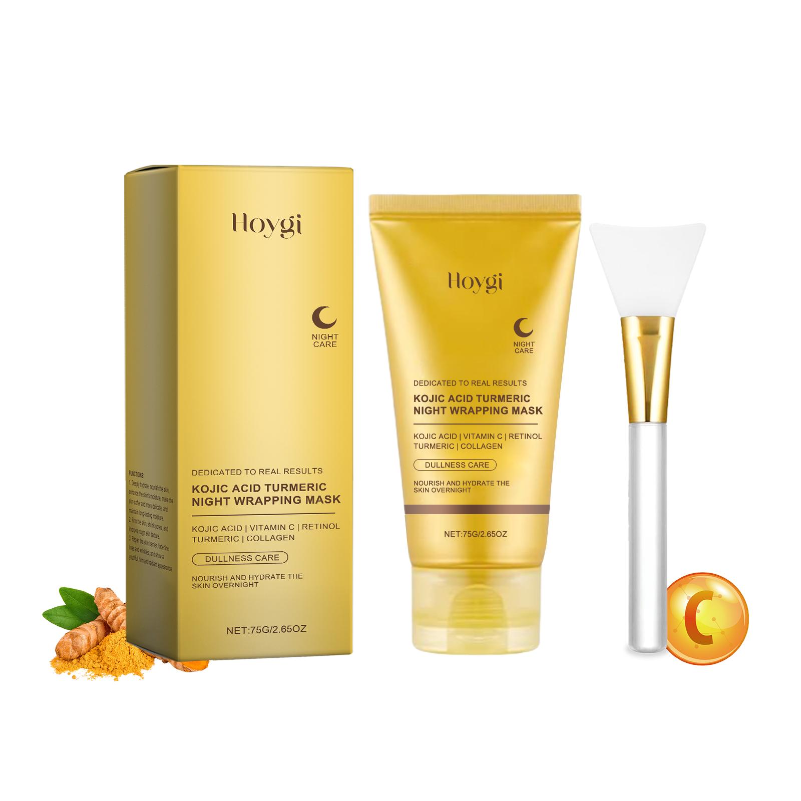 Hoygi Turmeric Collagen Peel-Off Mask (with scraper) gently cleanses, moisturizes, and softens the facial skin
