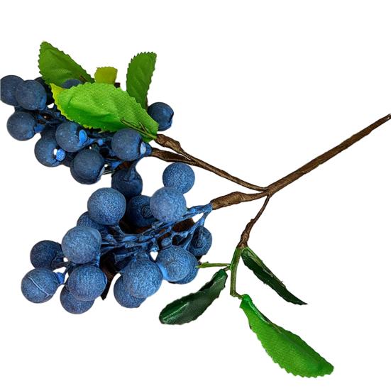 Artificial Flower High Simulation Texture No Maintenance Purple Blue Berries Branch Natural Look Fake Berries