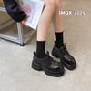 Women's spring new thick-soled heightened polished single shoes, street photography versatile women's shoes