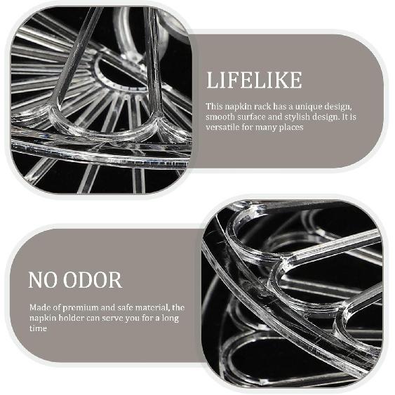 6pcs Clear Napkin Holder Decorative Semicircle Tissue Organizer Stand for Kitchen Dining Table and Stylish Tabletop Napkin Storage