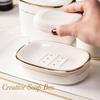 Light Luxury Ceramic Soap Holder Nordic Style Soap Box Soap Rack Double-Layer Bar Soap Tray  Home