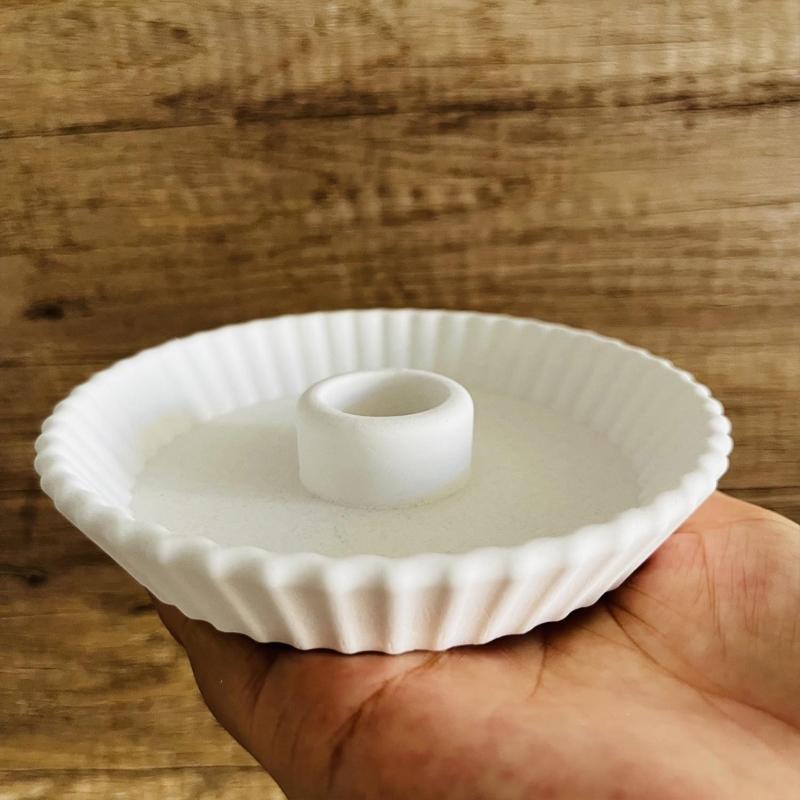 Kerzenständer Silikonform Gestreifte Tellerförmige Kerzenhalterformen Gips-Kerzenhalterform Stilvolle Heimdekorationen