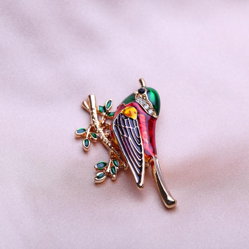 KNIKOO Europe and the United States Women Bird Brooch Drip Oil Pin Fashion Wild Brooch