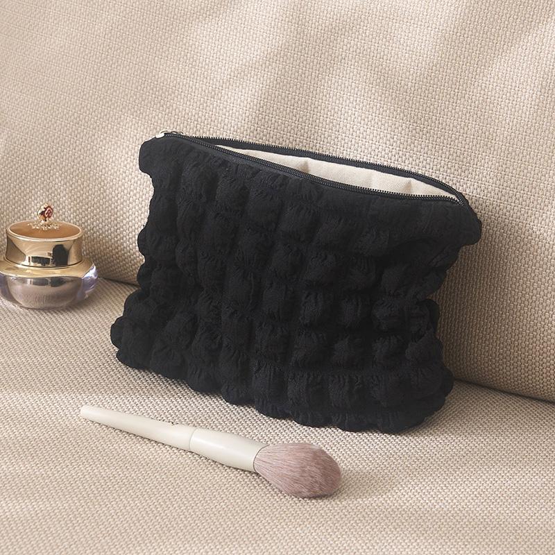 Reis Organizer Draagbaar Rits Zacht Make-up Pouch voor Dame Meisjes Populair Boho Herbruikbaar Bubble Doek Capaciteit Cosmetische Tas large