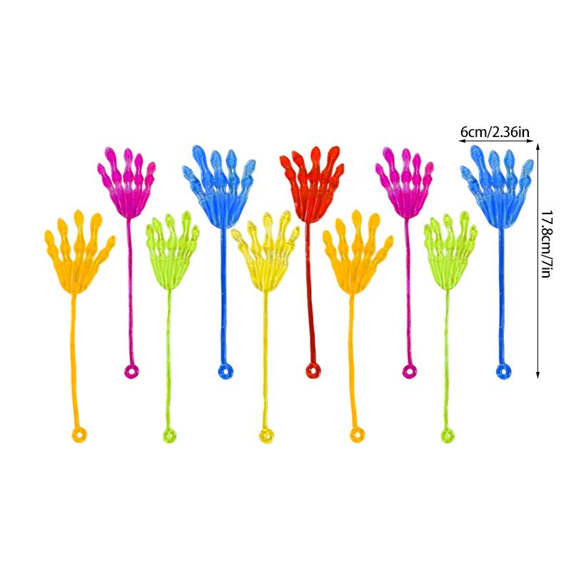 10pcs Funny Sticky Hands Toy Elastic Sticky Squishy Slap Palm Toys for Kids Birthday Favors Supplies Treats Guest Party Gifts