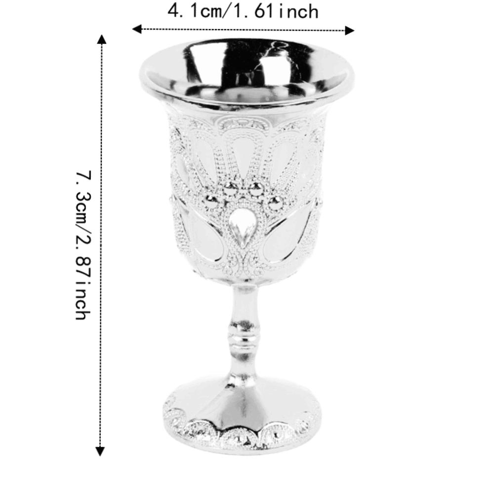 2pcs Silver Metal Wine Glass Exquisite Cocktail Glass Goblets & Chalices Chalice Goblet Banquet