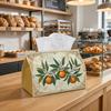 2D Flat, 1 Vintage Italian Plant Fiber Paper Box Cover, High-quality Orange Fruit Branch Sketch, Durable and Lightweight, Foldable for Storage, Ideal 