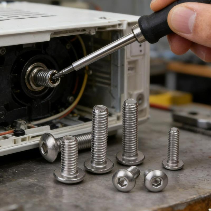 100/10x Inner Triangle Round Head Machine Tooth Screw Fastening Mechanical Thread Mushroom Head Screws Hexagon Socket Button
