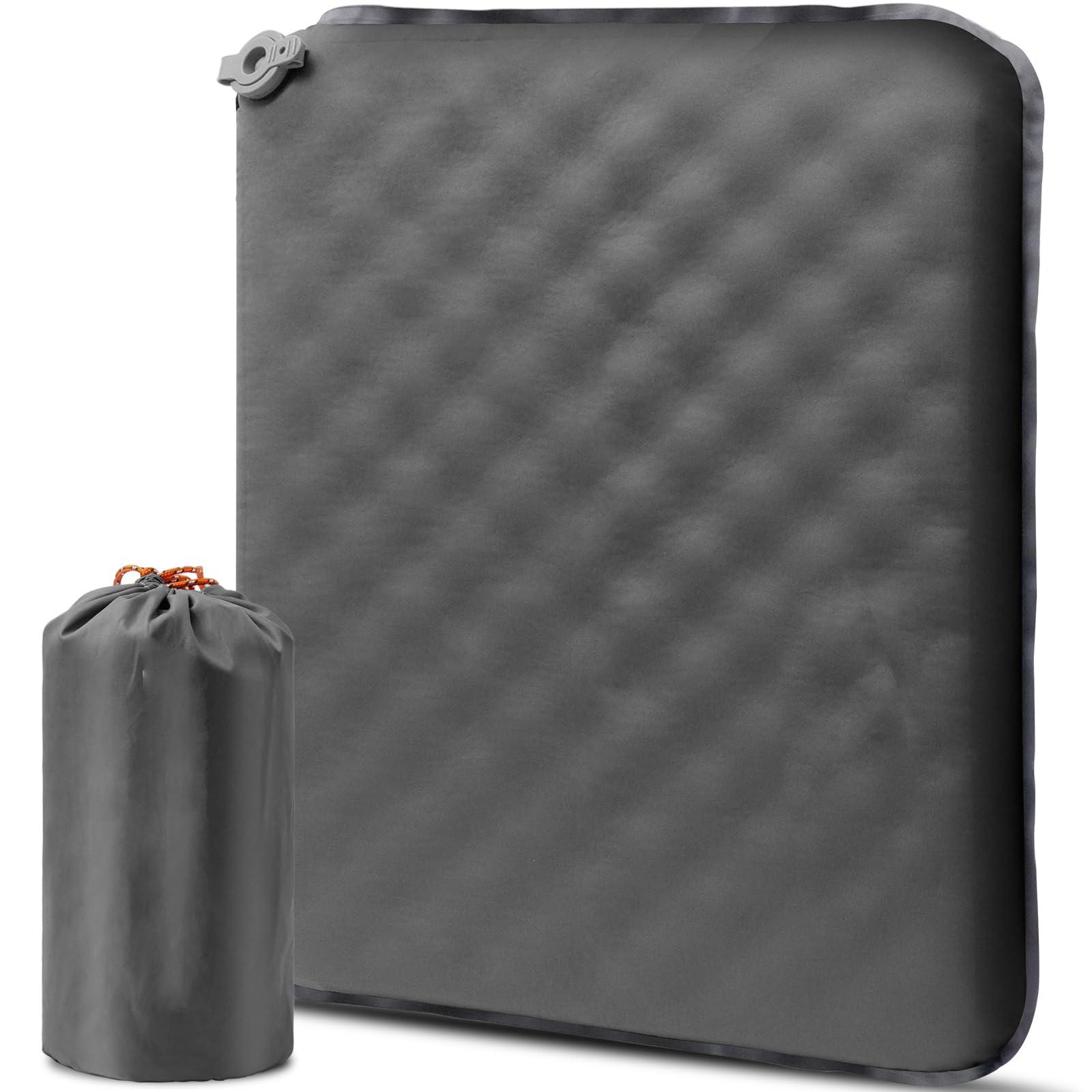 Portable Inflatable Camping Seat Cushion PVC Camping Pad Mattress Dampproof Outdoor Hiking Adventures Activity Mat 43x33cm чёрный