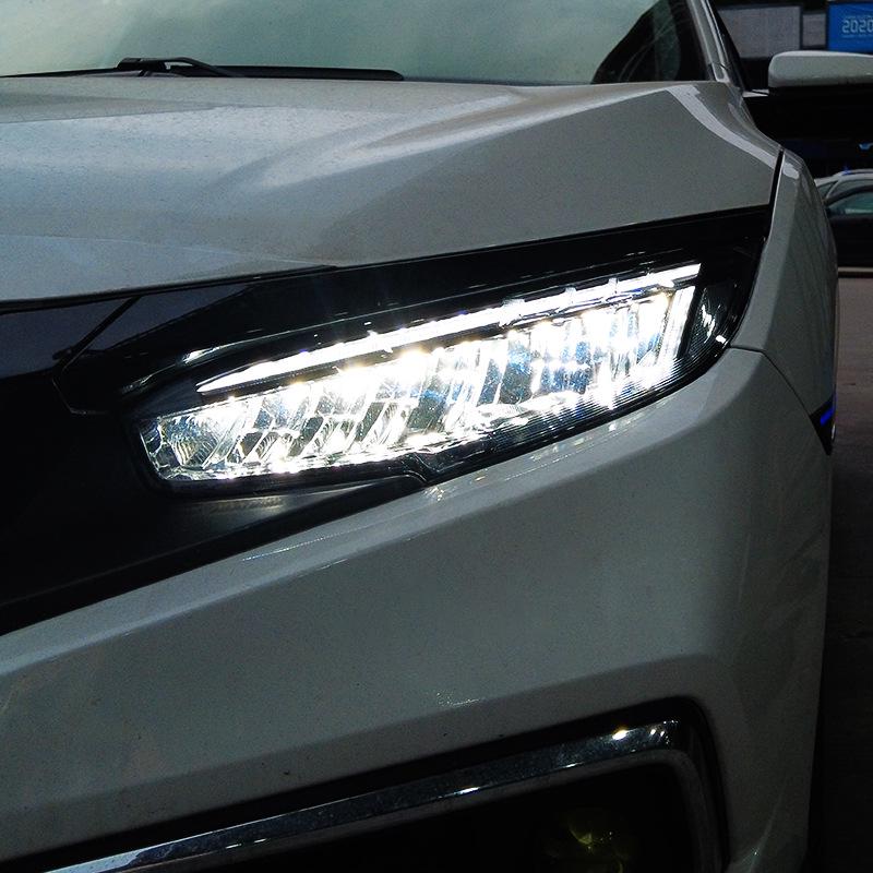 

Подходит для Civic 16-21 10-го поколения со светодиодной ДХО в стиле 11-го поколения, динамичным указателем поворота, блоком фар