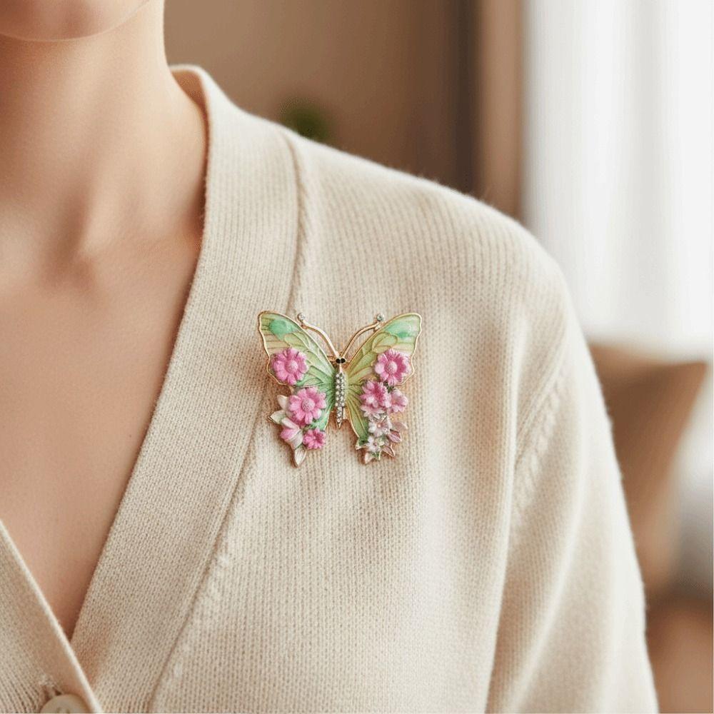 Enamel Cloisonne Butterfly Badge Jewelry Enamel Lapel Pin  Girl Jewelry