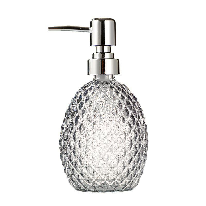 Elegant Oval Glass Pump Bottle for Shampoo, Shower Gel, Soap, and Hand Sanitizer