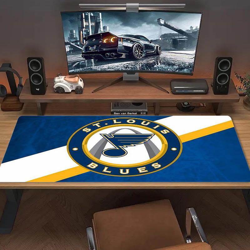 St. Louis Blues Print Cushion Non-slip Laptop Tablet Big Mousepad XXL Mat Mini PC Playmat With Lock edge