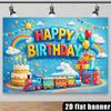 2D Blue Sky Rainbow Sun Happy Birthday Photography Background